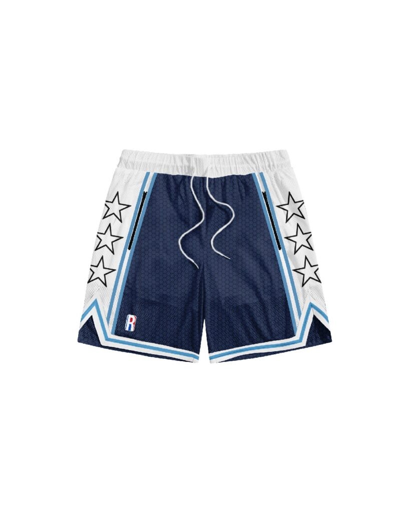 Redemption Revel Nebula Nova Blue Designer Shorts Front