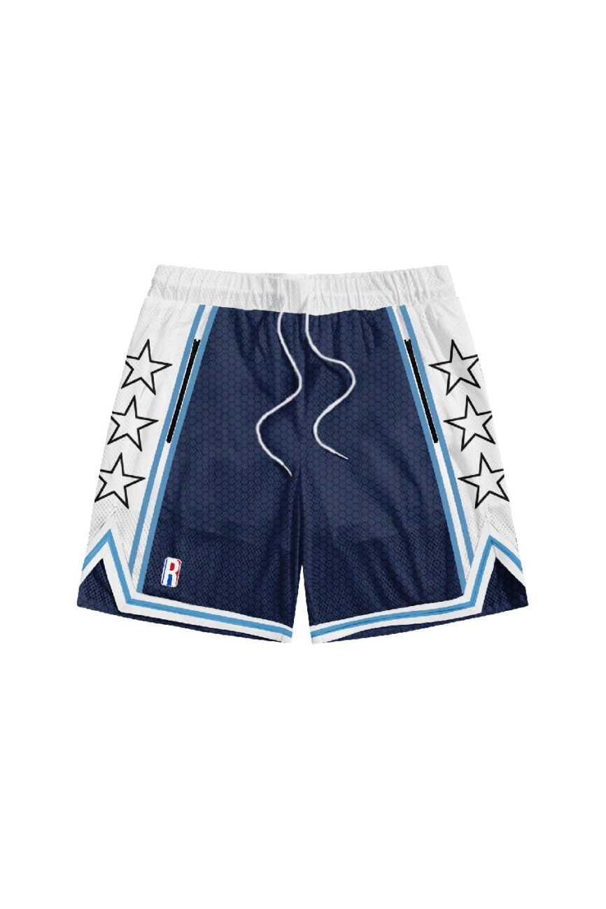 Redemption Revel Nebula Nova Blue Designer Shorts Front