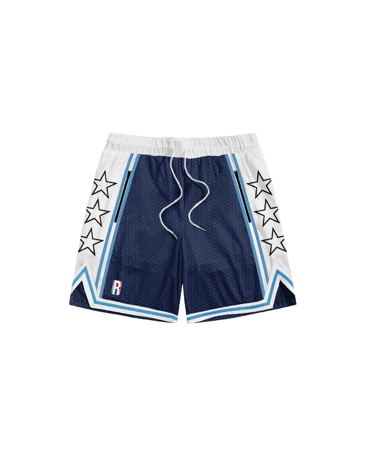 Redemption Revel Nebula Nova Blue Designer Shorts Front